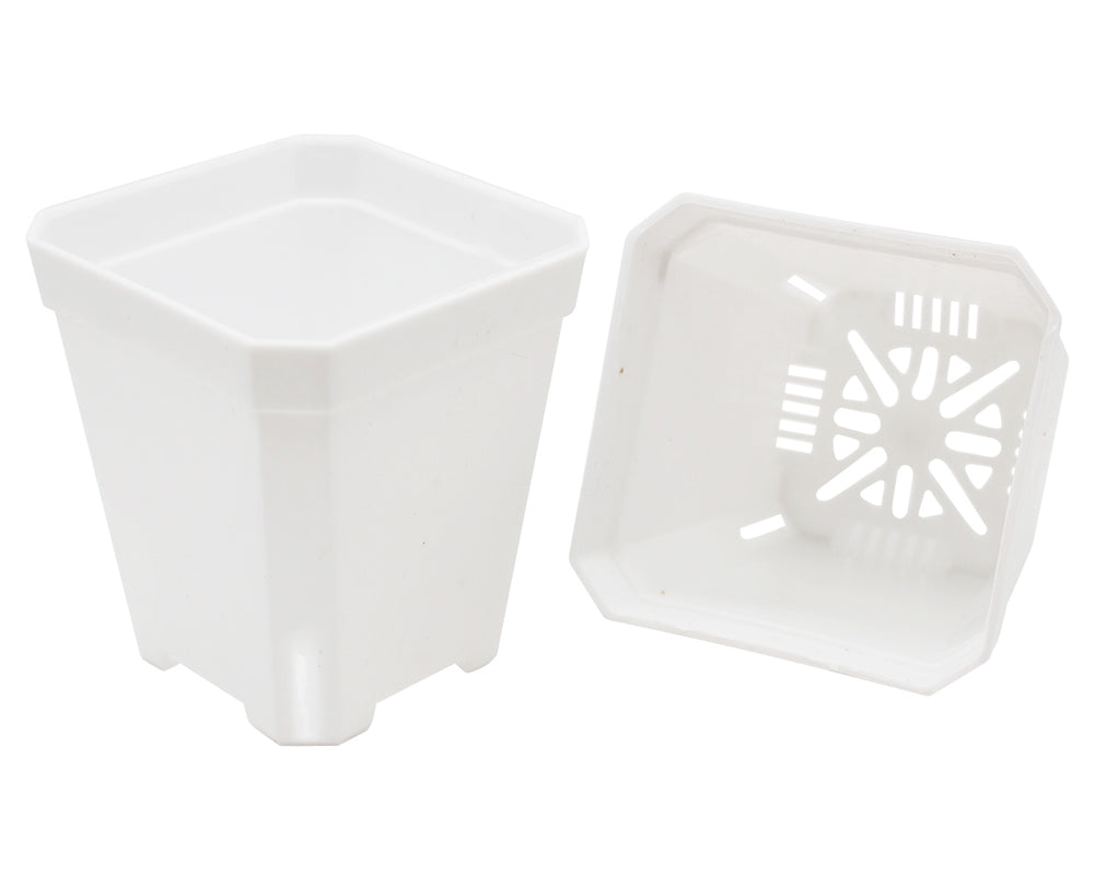 White Plastic Nursery Pot / Set of 2