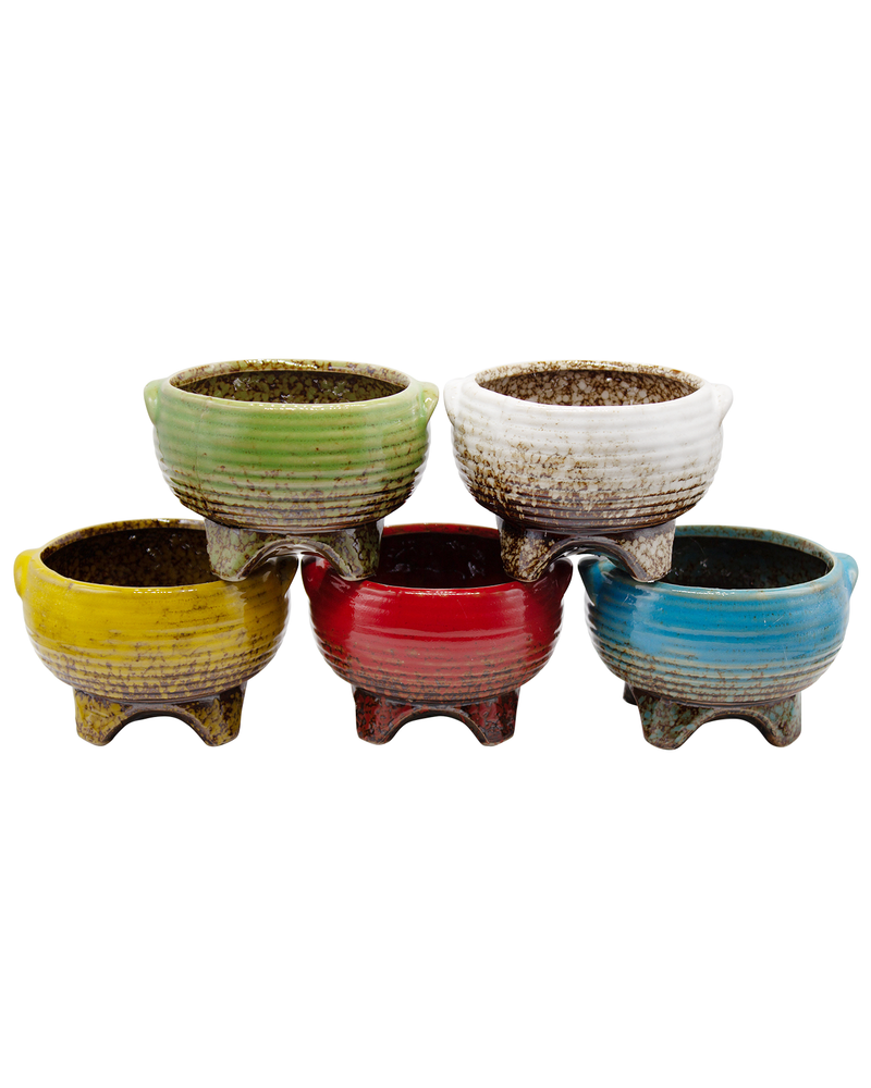 Vibrant Bowls with Feet - Set of 5