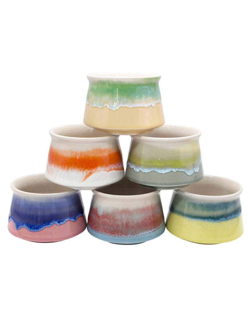 Small Glazed Funnel Pots