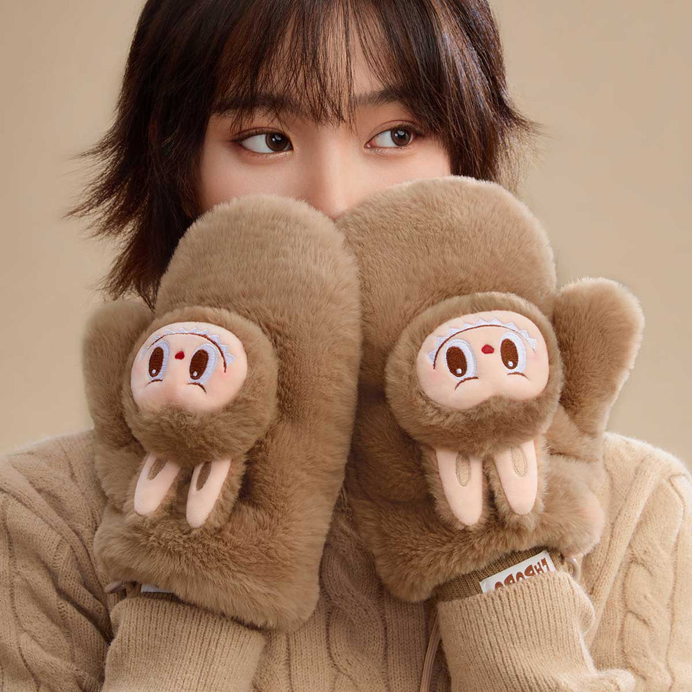 
                
                    Load image into Gallery viewer, Warm Fluffy Holiday Series- LABUBU Plush Gloves
                
            