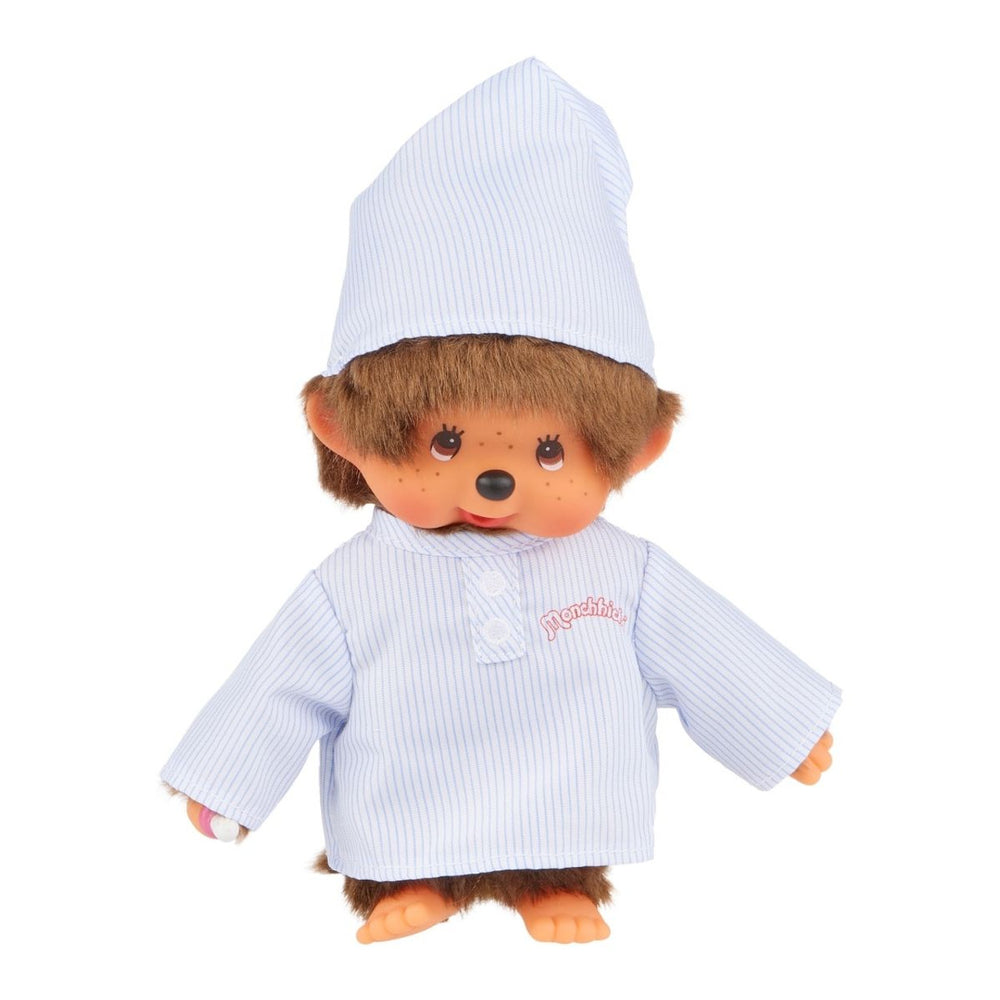 Monchhichi Long Striped Pijama Boy with Cap Plush