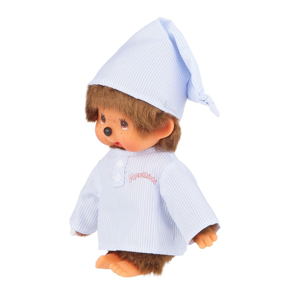 Monchhichi Long Striped Pijama Boy with Cap Plush