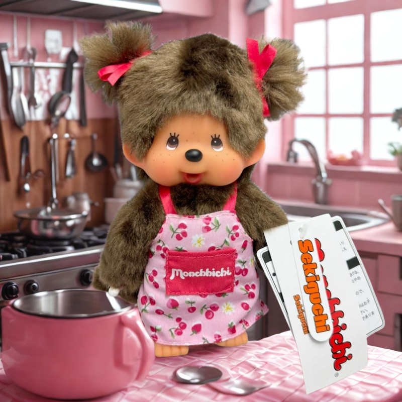 Monchhichi Flower Apron Girl Standing