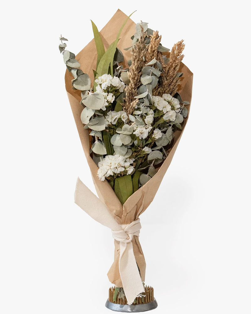 Petite Floral and Eucalyptus 12" Bouquet: White Floral