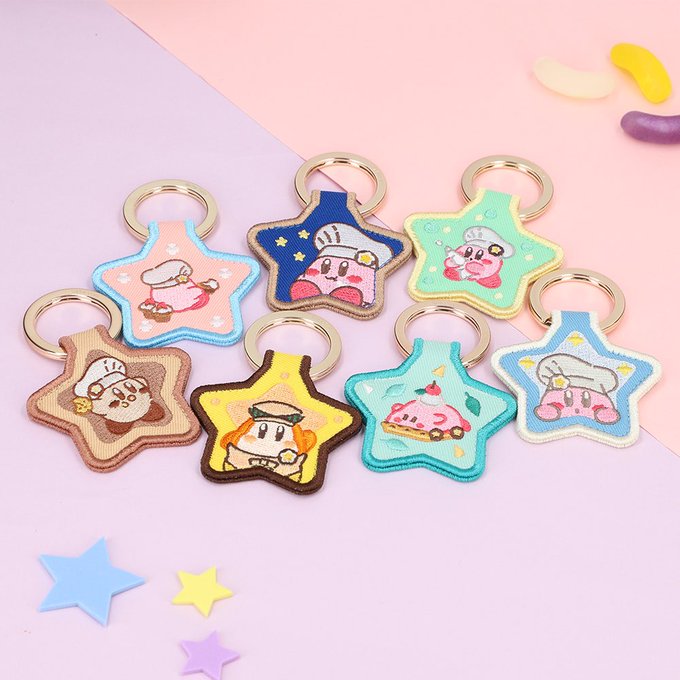 Kirby Cafe double-sided star embroidered keychains