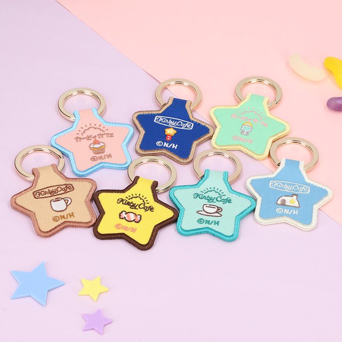 Kirby Cafe double-sided star embroidered keychains