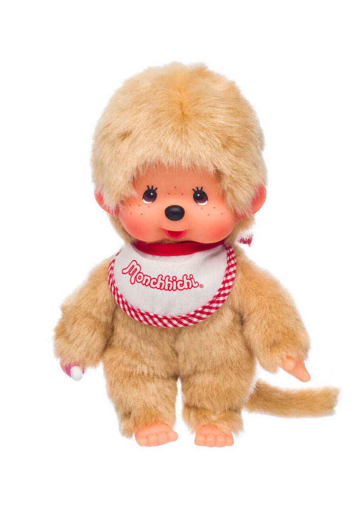 Monchhichi Beige Boy With Bib - Red/White