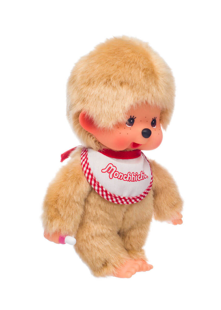 Monchhichi Beige Boy With Bib - Red/White