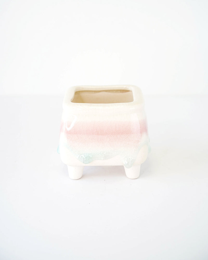 
                
                    Load image into Gallery viewer, Dripping Glazed Vessel with Feet
                
            