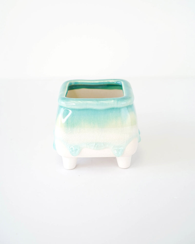 
                
                    Load image into Gallery viewer, Dripping Glazed Vessel with Feet
                
            