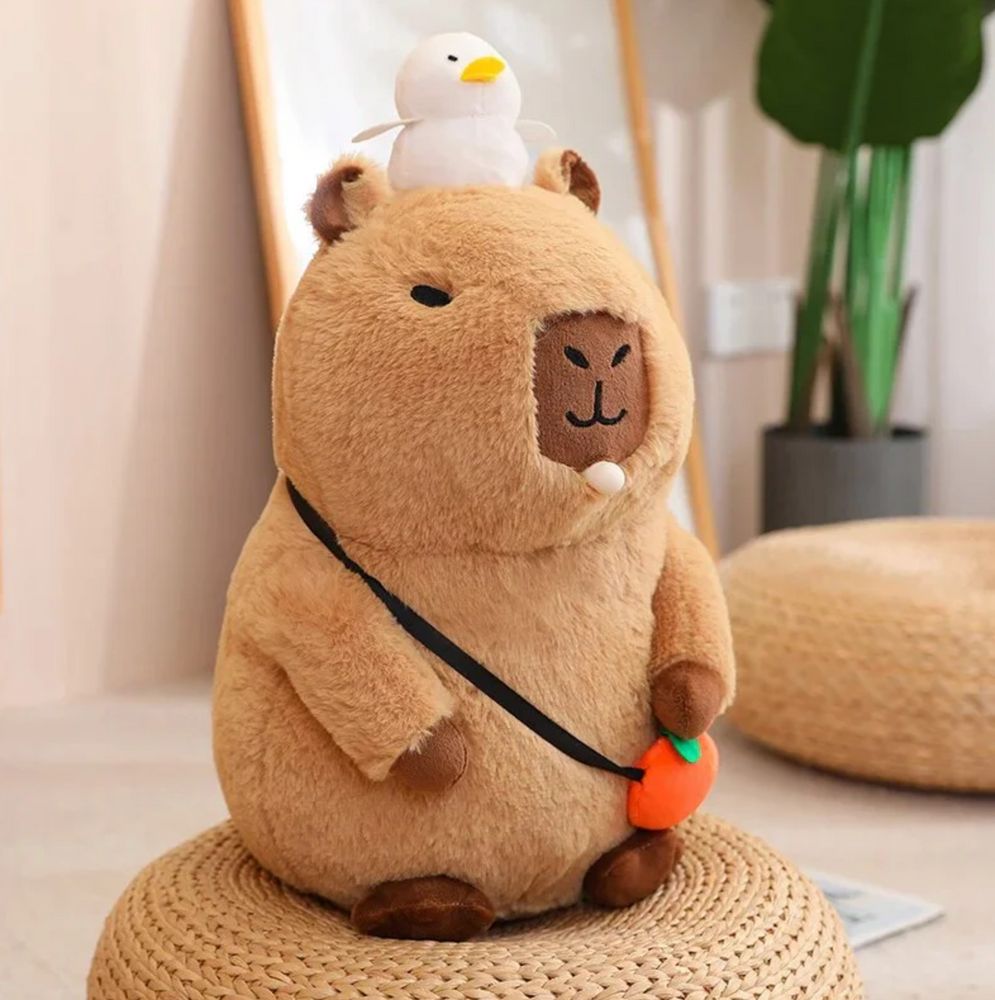 
                
                    Load image into Gallery viewer, Capybara Plushy with Orange
                
            