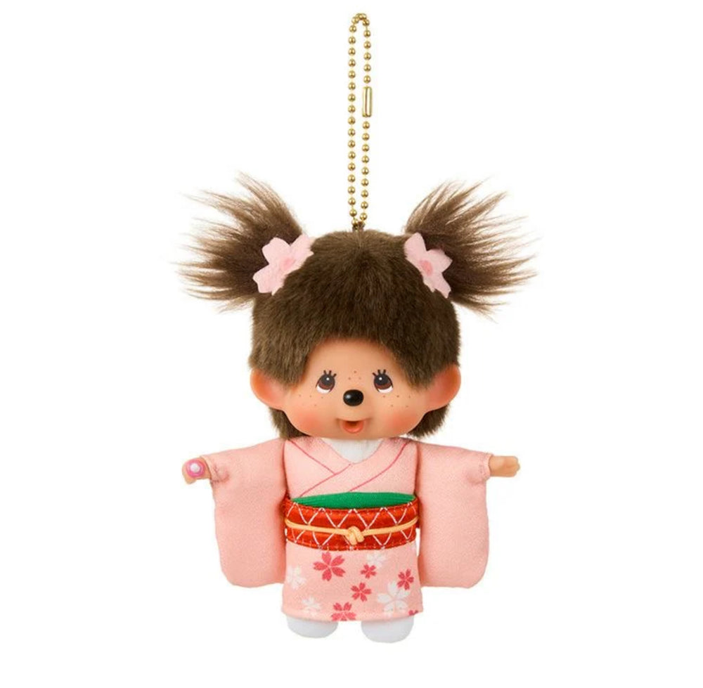 Monchhichi Cherry Blossom Kimono Keychain