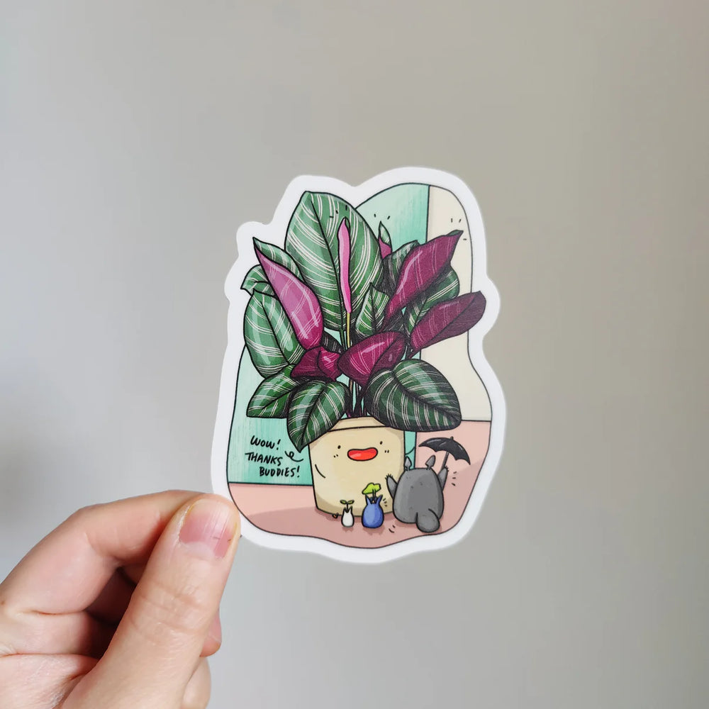Calathea and Totoro 4" Vinyl Sticker