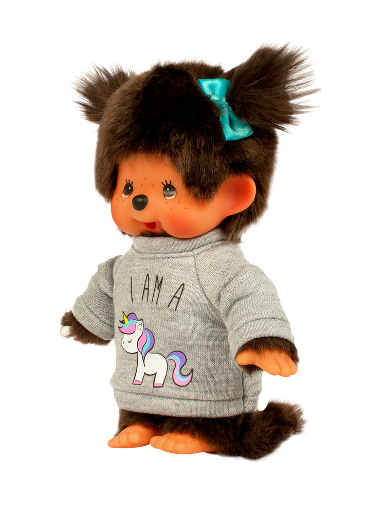 Monchhichi Girl w/ Unicorn Sweater Doll