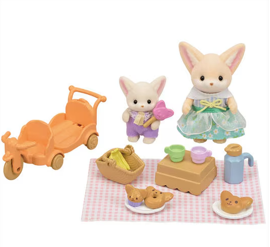 Calico Critters Sunny Picnic Set - Fennec Fox Sister & Baby