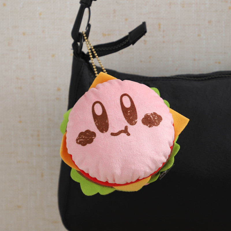 Kirby Café Plush Keychain Burger