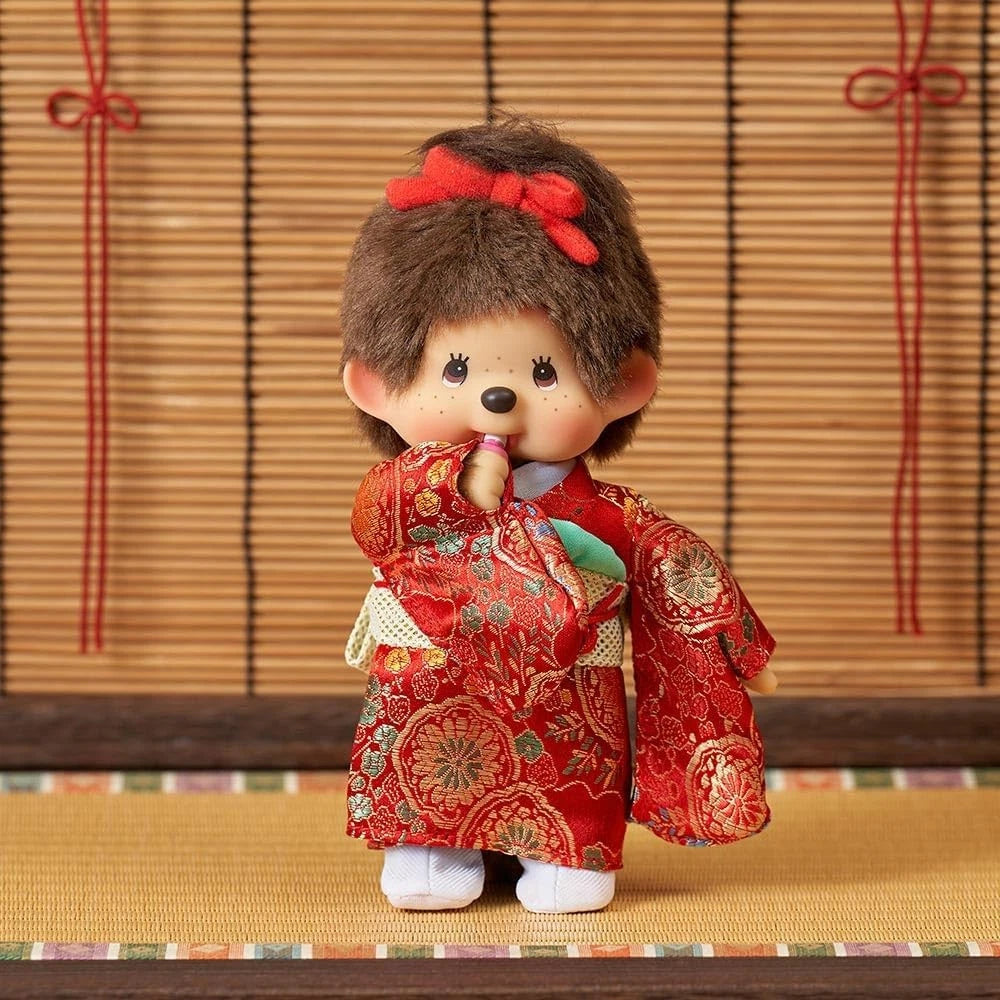Monchhichi Red Kimono Girl Standing