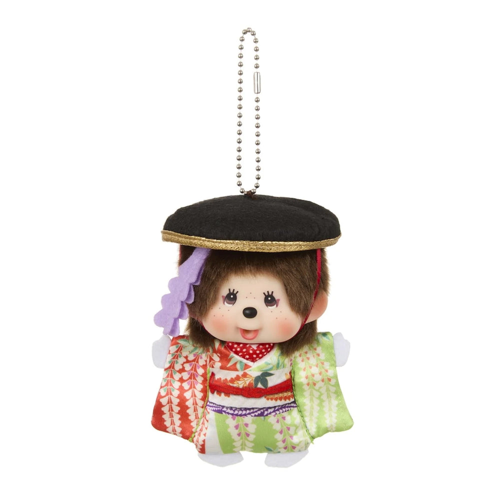 Big Head Monchhichi Keychain Kabuki Edition