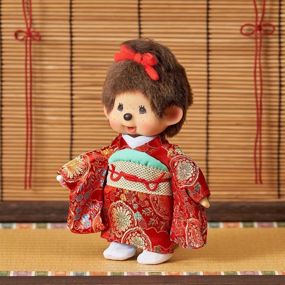 Monchhichi Red Kimono Girl Standing
