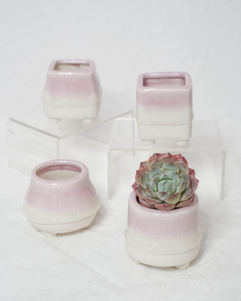 Dripping Glazed Finger Pots Purple Color