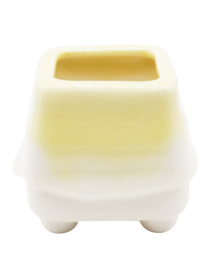 Dripping Glazed Finger Pots Yellow Color