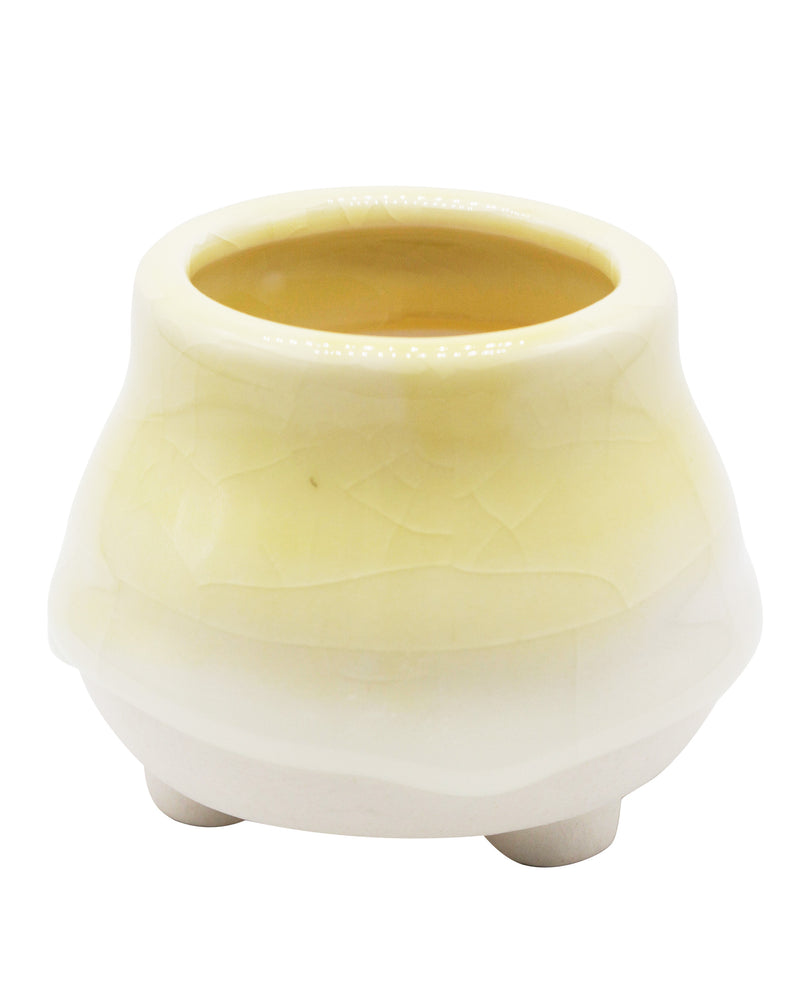 Dripping Glazed Finger Pots Yellow Color