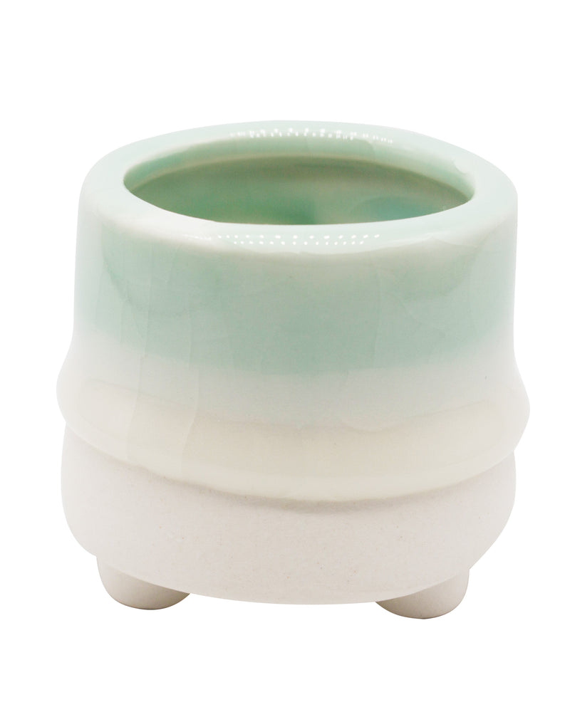 Dripping Glazed Finger Pots Green Color