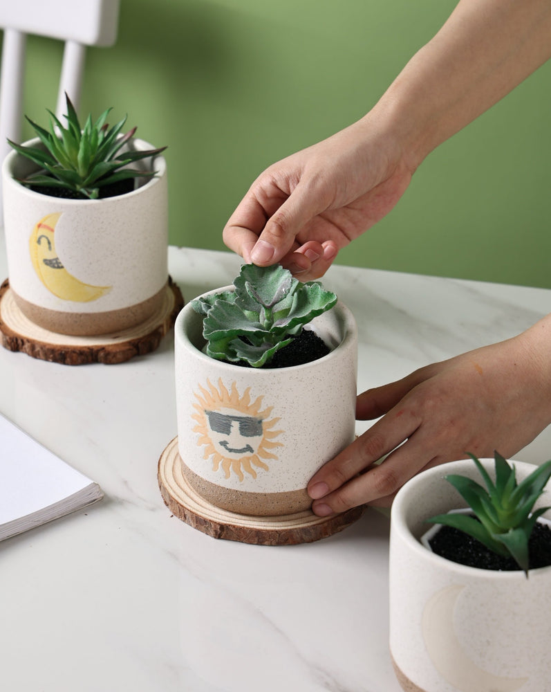 DIY Sun&Moon Pot with Pen and Saucer