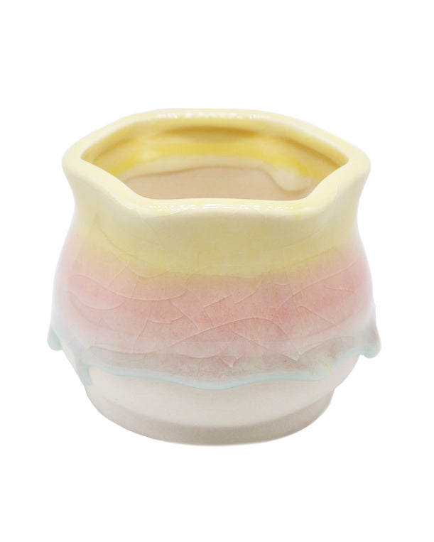 Dripping Glazed Lotus - yellow/pink