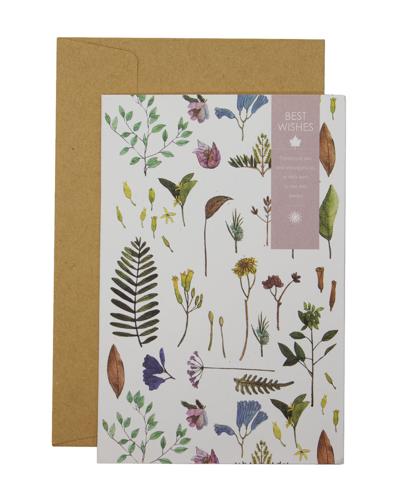 Botanical Leaf Vintage Print Greeting Card Spring