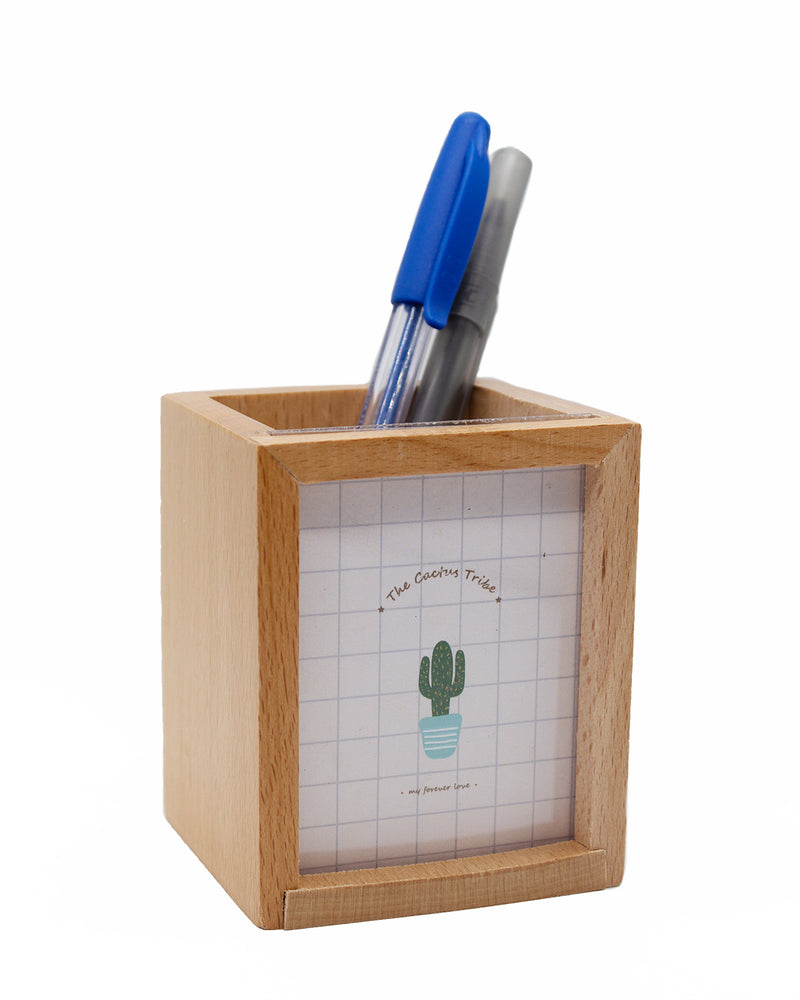 Cactus Desk Pen Holder with Photo Frame