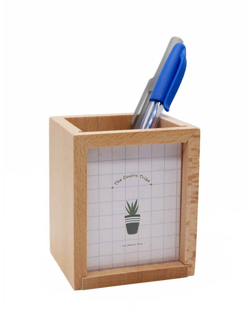 Succulent Desk Pen Holder with Photo Frame