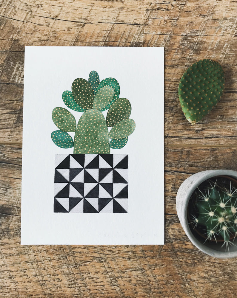 
                
                    Load image into Gallery viewer, Bunny Ear Cactus A5 Print
                
            